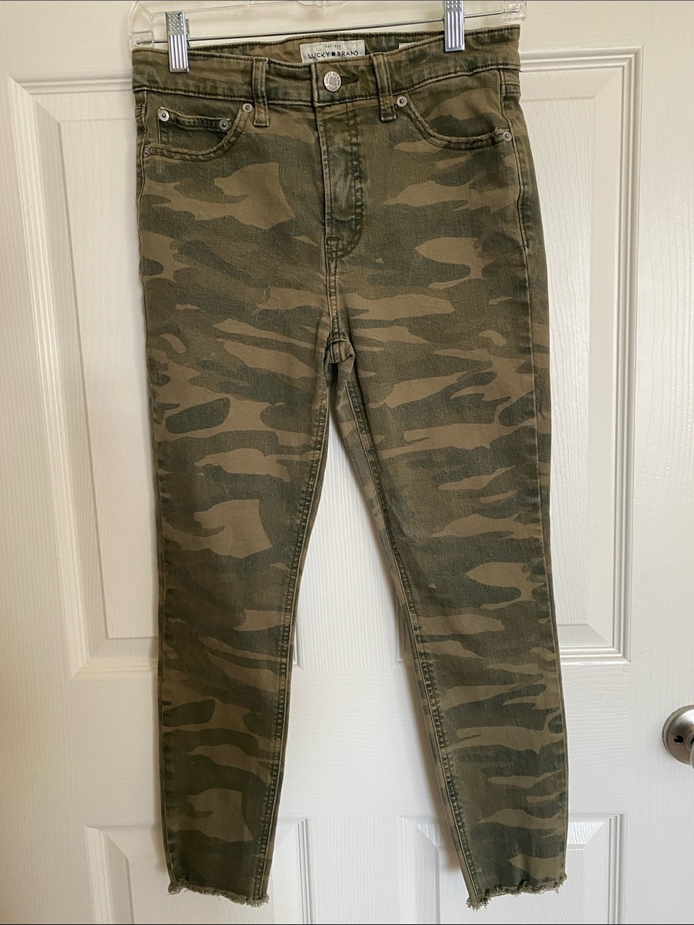 Lucky Brand Olive Camo Skinny Jeans